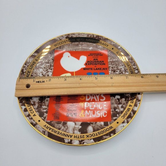 Woodstock 25th Anniv. Collectors Plate "3 Days Of Peace And Music" Cameo Guild - Picture 7 of 9